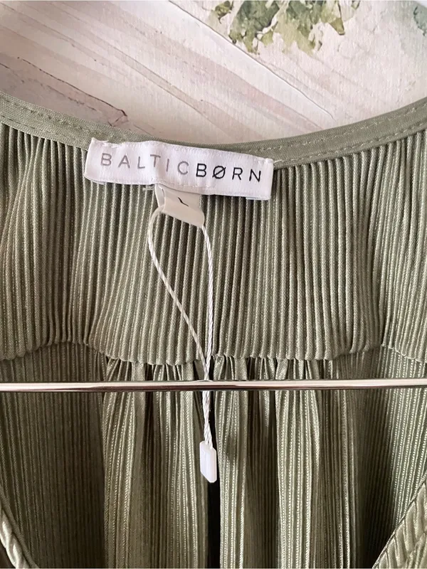 Baltic Born Athena Pleated Maxi Dress Sage Green Large - Image 3