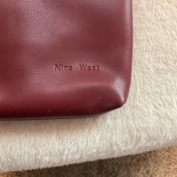 Nine West Wine Red Crossbody Bag with Front Zip - Image 2