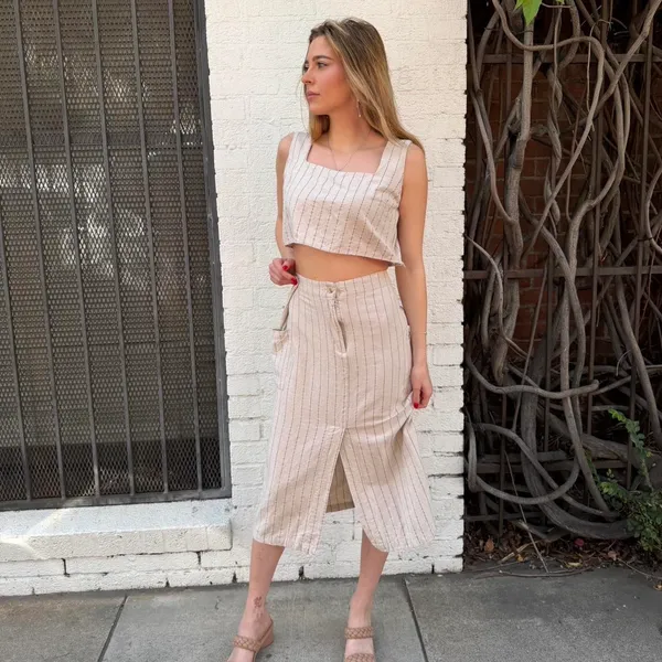 ZARA The Workshop linen skirt and top set / fits like a m - Image 5