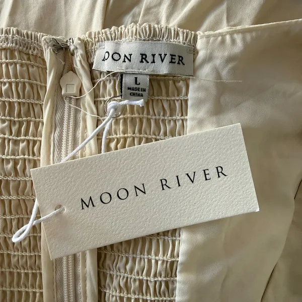 Moon River Puff Sleeve Midi Dress Size Large - Image 8