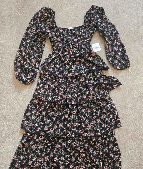 Altar'd State Black Floral Maxi Dress - Image 2
