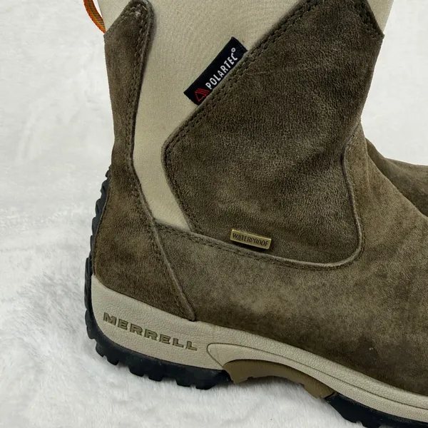 Merrell Aurora Waterproof Winter Boots Womens 9 Brown Suede Thinsulate Polartec‎ - Image 5