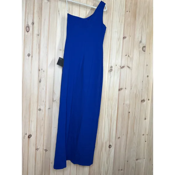 NWT Lulus Good Times Only Royal Blue One-Shoulder Maxi Dress Gala Wedding Sz M - Image 4
