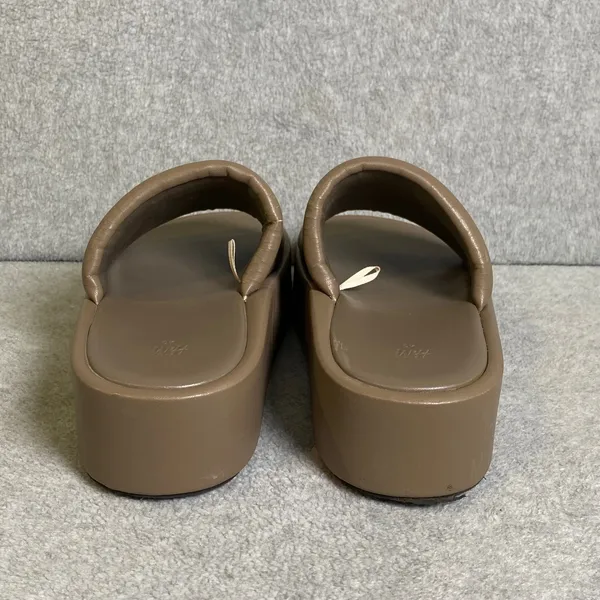 H&M Platform Slide Sandals Women's Size 40 US‎ 9 Taupe Brown Padded Chunky EUC - Image 5