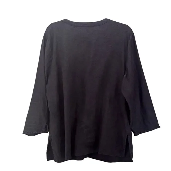 JM‎ Collection Linen Tunic 14 Bohemian Island Eclectic Summer Vacation Relaxed - Image 3