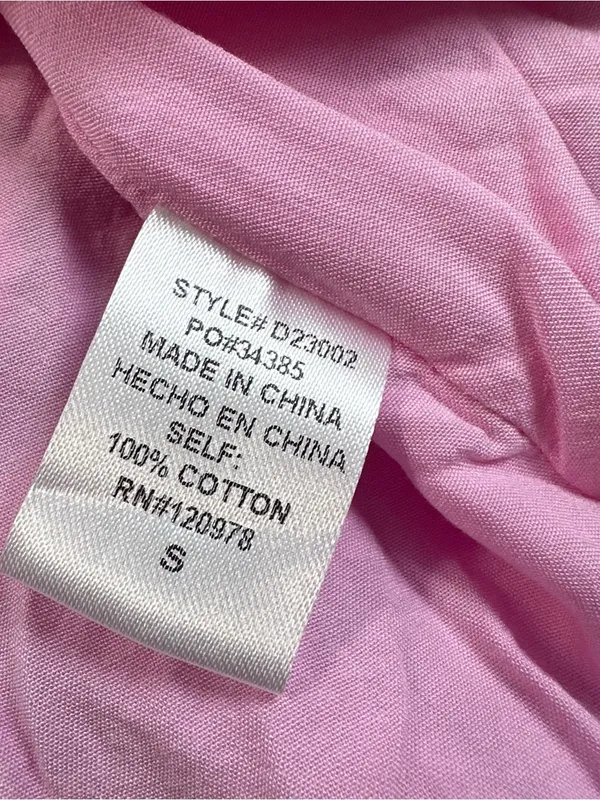 Entro Pink White and Navy Parker Striped Ruffle-Hem Mini Shirt Dress Size S - Image 8