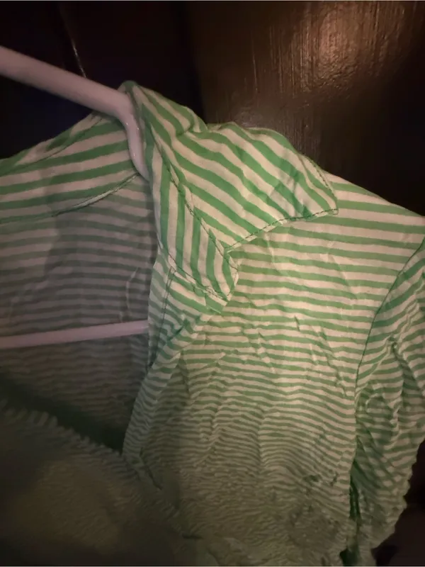 Splendid Green and White Striped Shirt with Button Front - Image 4