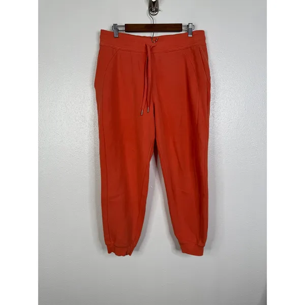 Lululemon Scuba High-Rise Jogger Warm Coral Orange Fleece Sweatpants Size 12 - Image 4