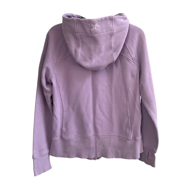 Lululemon Scuba Full Zip Hoodie Women 10 Purple Lavender Athleisure Thumbholes - Image 4