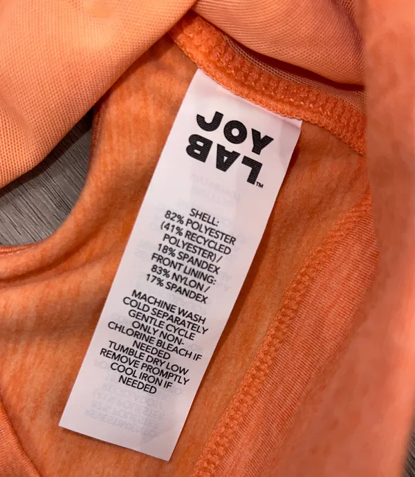 JoyLab Seamless Peach High Neck Sport Activewear Bra Size XS NWT - Image 5