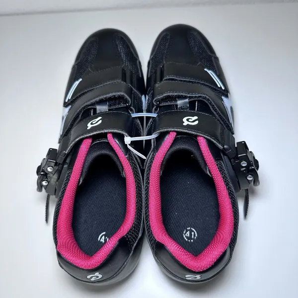 Peloton Cycling Shoes Unisex Size 41 Black Red Cleats Included Indoor Spin Bike - Image 7