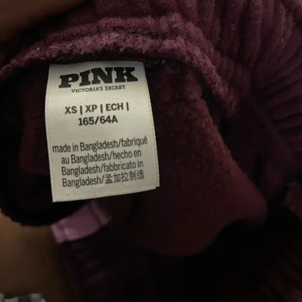 Victoria's Secret PINK Ivy Fleece Campus Jogger Sweatpants Wild Rose XS - Image 2