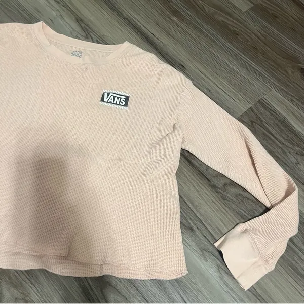Vans Light Pink Long Sleeve Tee; Medium Women’s - Image 2