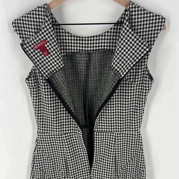 Merona Womens Size M Houndstooth Print Stretch‎ Cap Sleeve Sheath Dress - Image 11