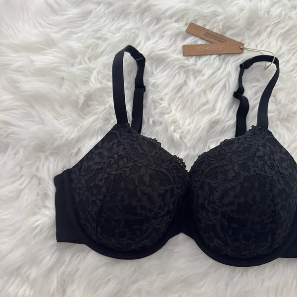 Skims Fits Everybody Lace T-shirt Bra Onyx Size 36D - Image 3