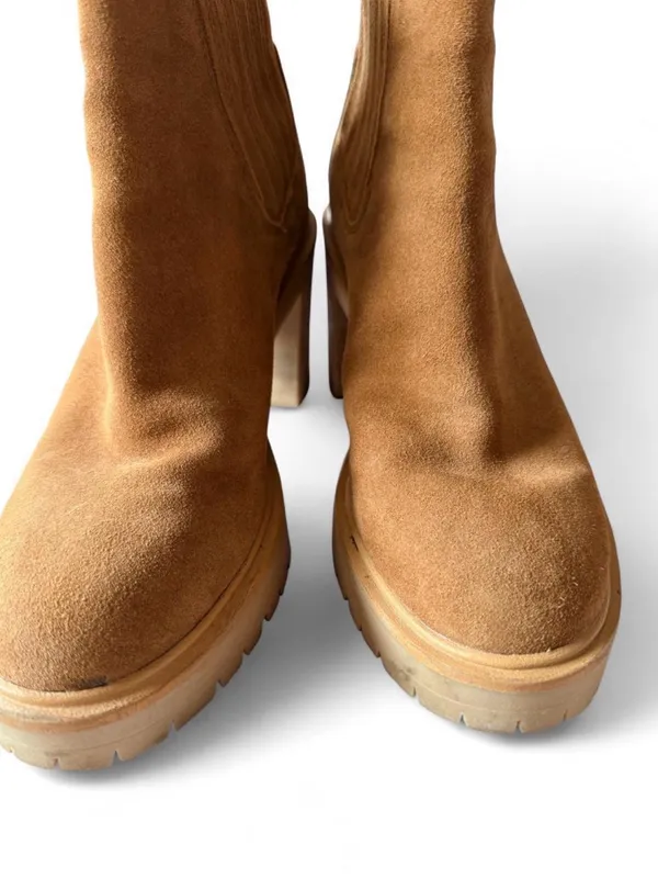 Dolce Vita Women’s Castor H20 Waterproof Suede Ankle Boot Chunky Heel Camel - Image 3