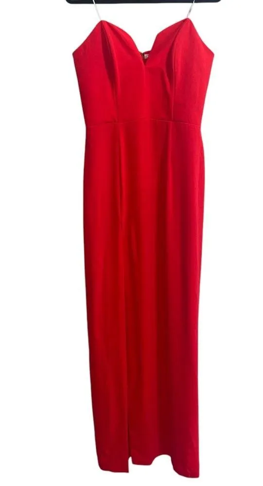 Amanda Uprichard x Revolve Cherri Strapless Maxi Gown In Crimson Red - Image 4
