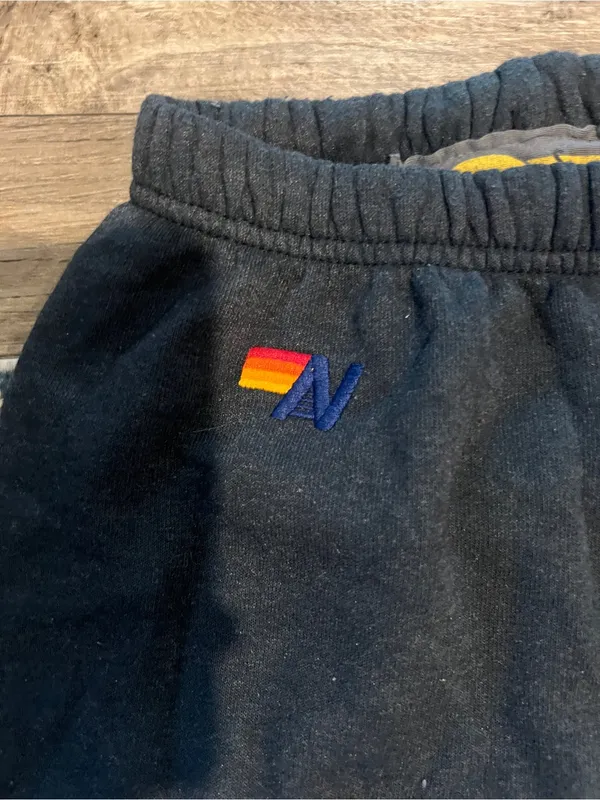 Aviator nation Black Sweatpants with Colorful Gradient Lightning Detail - Image 7