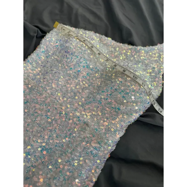Windsor Y2K style Glam Iridescent Sequin One Shoulder Hoco formal Gown SzXS - Image 4