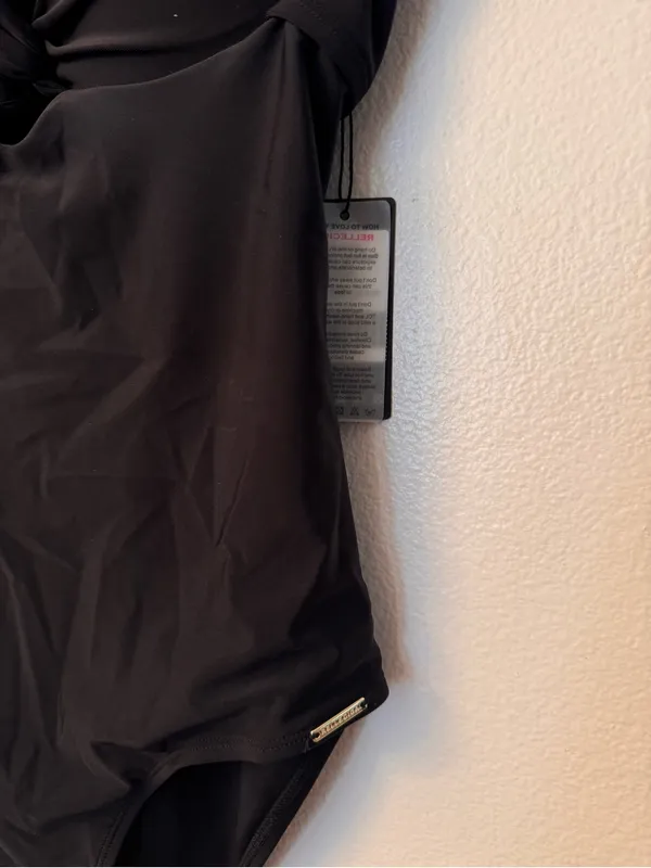 NWT RELLECIGA Black One Piece Swimsuit Size M Strappy - Image 5
