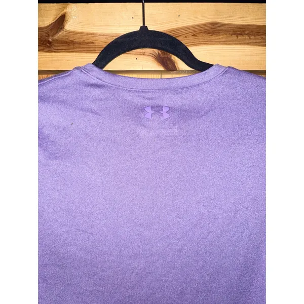 Under Armour Womens Small Purple HeatGear Fitted Short Sleeve Athletic Shirt Gym - Image 9
