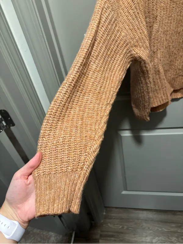 aerie Chunky Knit Scoop Neck Sweater - Peach - Image 3