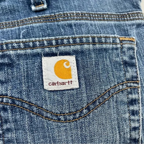 Carhartt Womens Straight Leg Jeans Womens 16 Medium Wash Mid Rise Blue Denim - Image 5