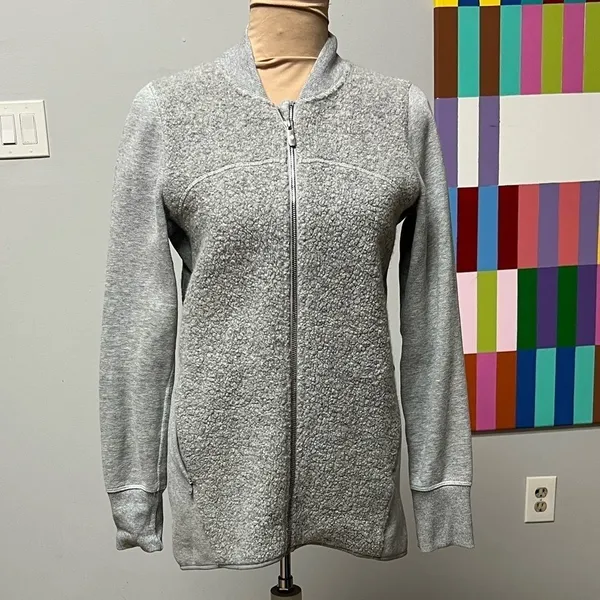 Lululemon Stand Out Sherpa Jacket Heathered Core Light Grey / Silver Drop - Image 14