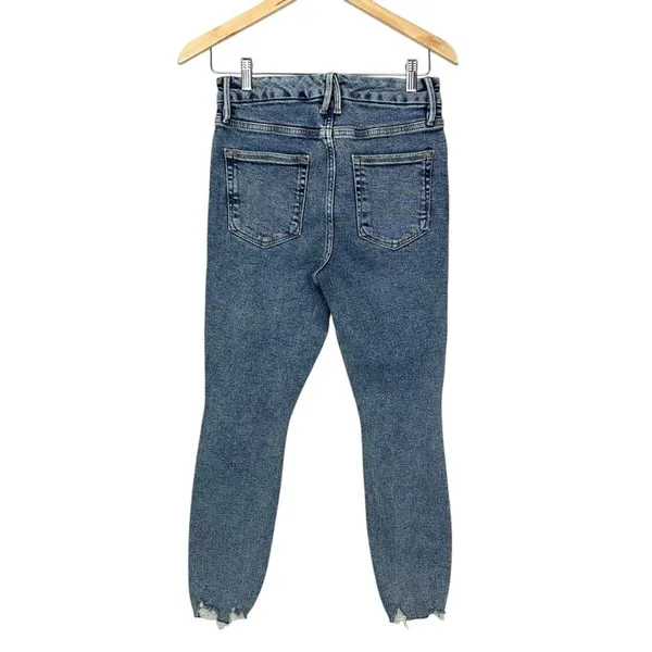 Good American Good Waist Good Crop Jeans Distressed Medium Wash Size 6 - Image 9