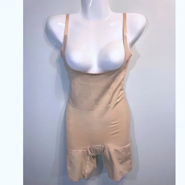 SHAPERX Beige Seamless Open‎ Bust Shapewear Bodysuit Tummy Control Small NEW - Image 2