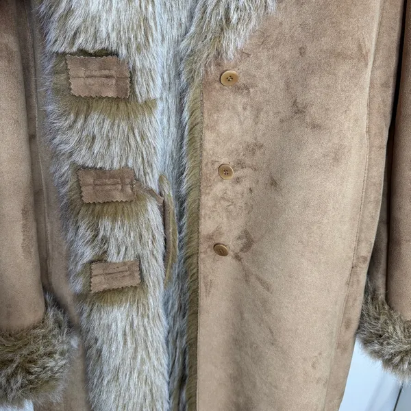 Anne Klein Trendy Faux Suede Penny Lane Coat size L Large Boho Western Shaggy - Image 11