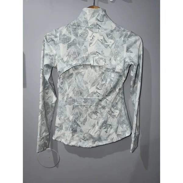 Full Zip Mock Neck Jacket, Size 4 Jasmine White Multi J - Image 6