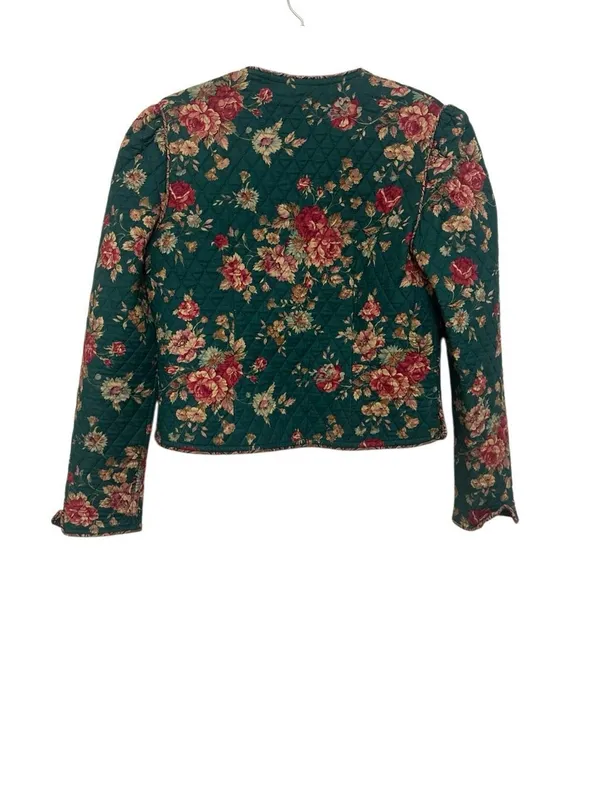 Vintage Vera Bradley Greenbriar Quilted Floral Cotton Crop Jacket Size L - Image 2