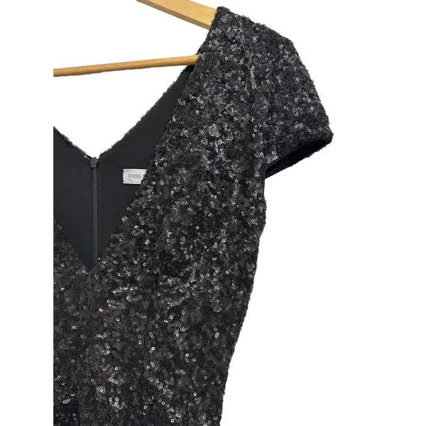 Dress the Population Sequin Mini fit flare‎ black Dress Size XS - Image 2