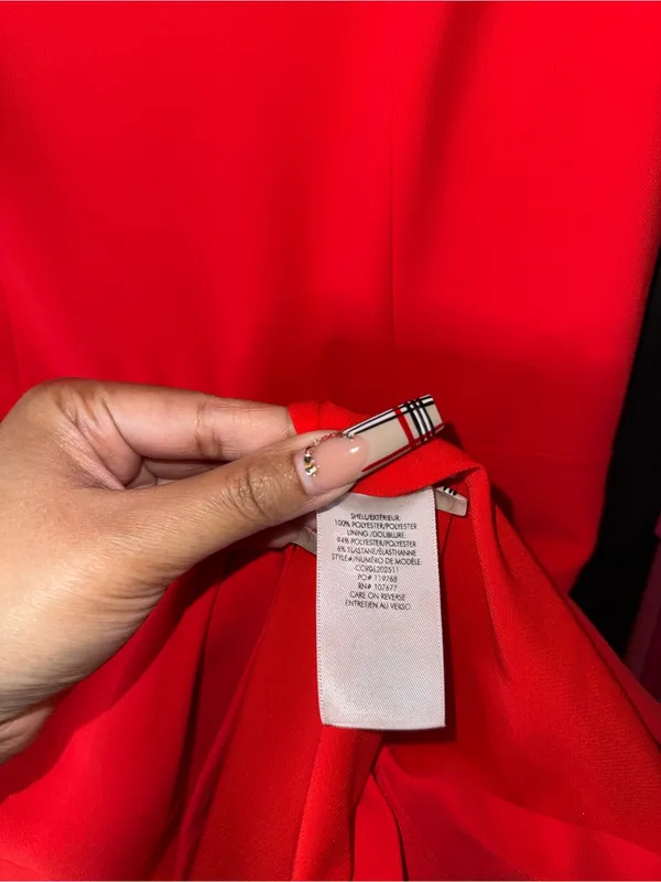 Alice + Olivia Callie Asymmetrical Drape Dress Cherry Red Sleeveless Mini 0 EUC - Image 11