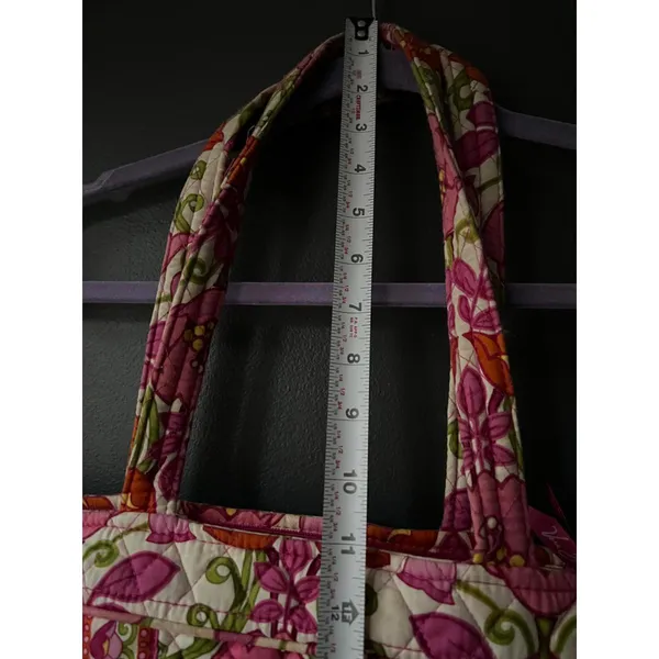 Vera Bradley Quilted Pink and Green Floral Tote Bag - Image 6