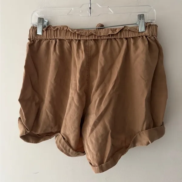 Aerie Adorable Khaki‎ Brown Soft Stretchy Waist Tie Front Shorts - Image 4