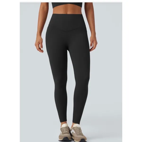 Halara High Waisted Full Length Yoga Leggings Black Size M Workout Athleisure - Image 2