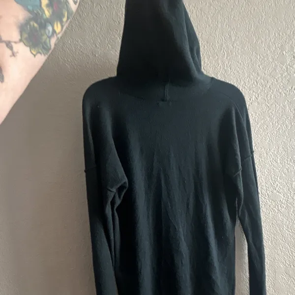 Pine Green Smartwool Shadow Pine Hoodie Black Button Placket and Ribbed Trim S - Image 5
