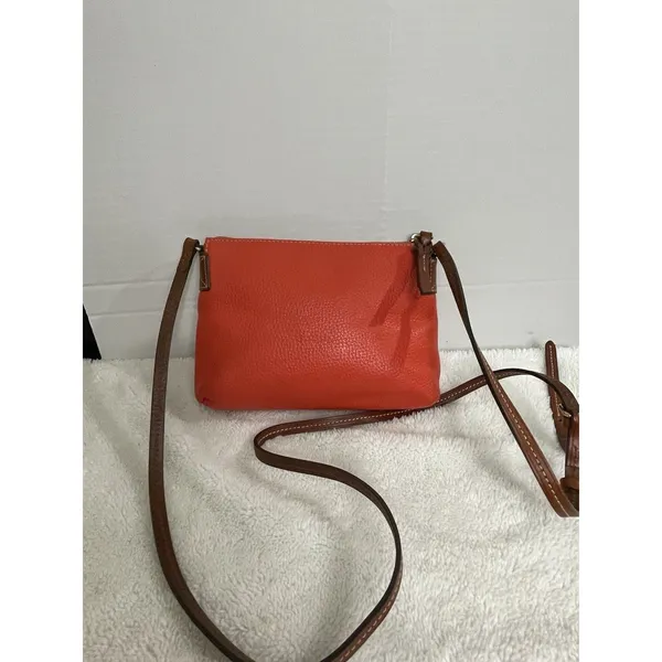 Dooney & Bourke Ginger Pouchette Crossbody Pebble Leather RED/ORANGE - Image 2