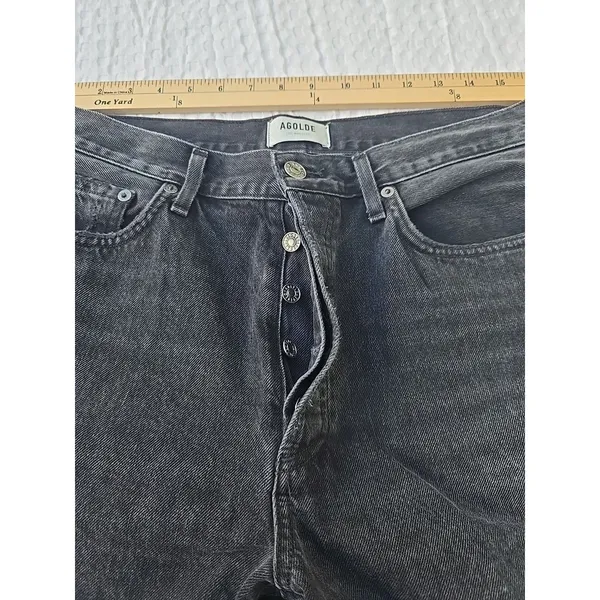 AGOLDE Lana Jean Women’s Size 30 Black Straight Leg Button Fly - Image 12