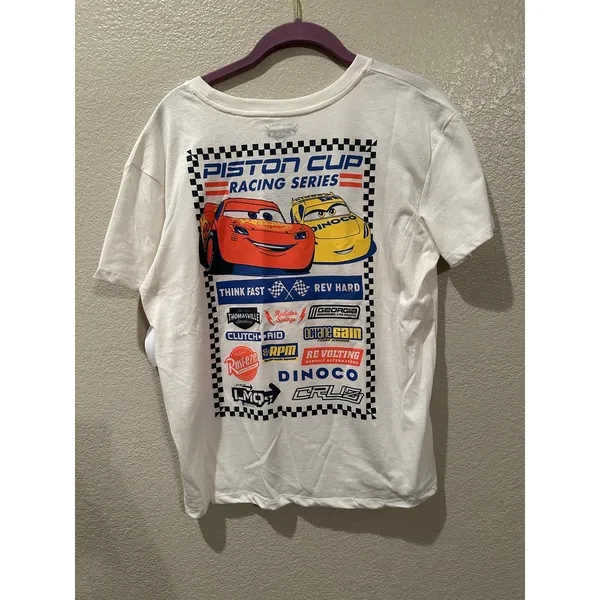 NWOT Disney Pixar Cars Piston Cup Lightening McQueen and Cruz Ramirez Tee M - Image 3