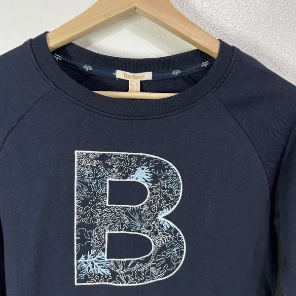 Barbour Backshore Overlayer Sweater Womens US 6 Navy Side‎ Zip Crewneck Coastal - Image 8