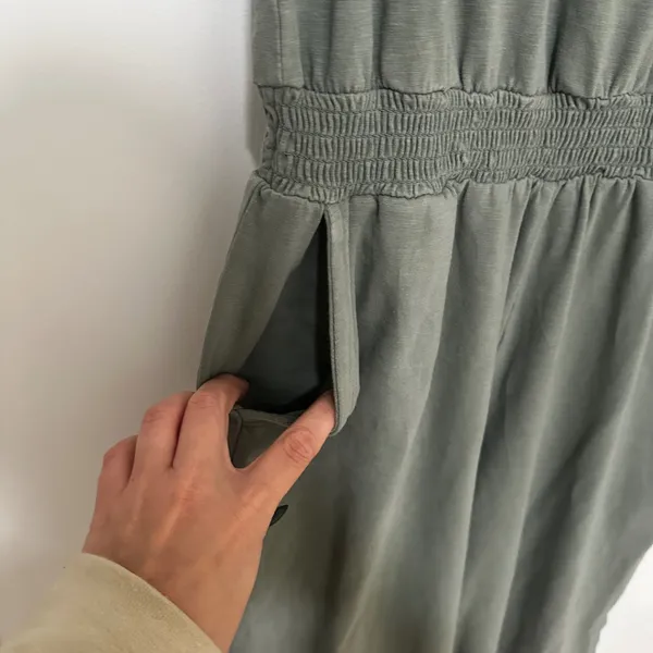 Aerie | Women's Olive Green Smocked Racerback Jogger Jumpsuit, Size XS - Image 5
