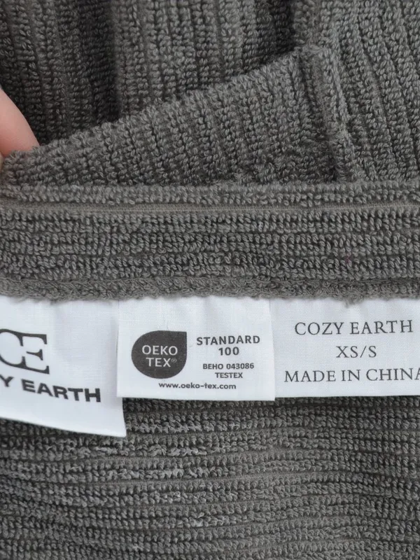 Cozy Earth Ribbed Terry Bath Wrap Charcoal XS/S - Image 5