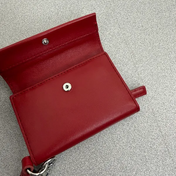 Madewell Wallet Womens OS Red Leather Wristlet Snap Closure Small Bifold Classic - Image 3