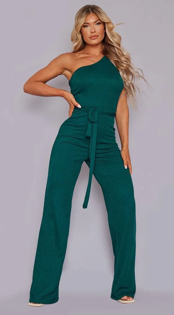 Pretty Little Thing Emerald Green Jumpsuit - Image 3