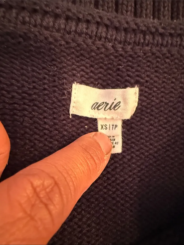Aerie Black White Striped Crewneck Sweater chunky oversized xs pullover cotton - Image 8