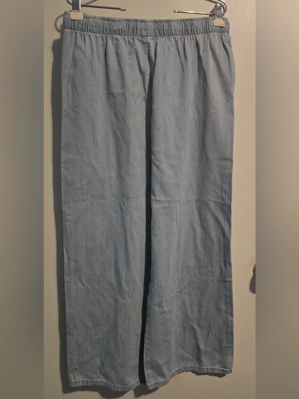 stradivarius Light Blue Wide-Leg Drawstring Jeans - Image 13