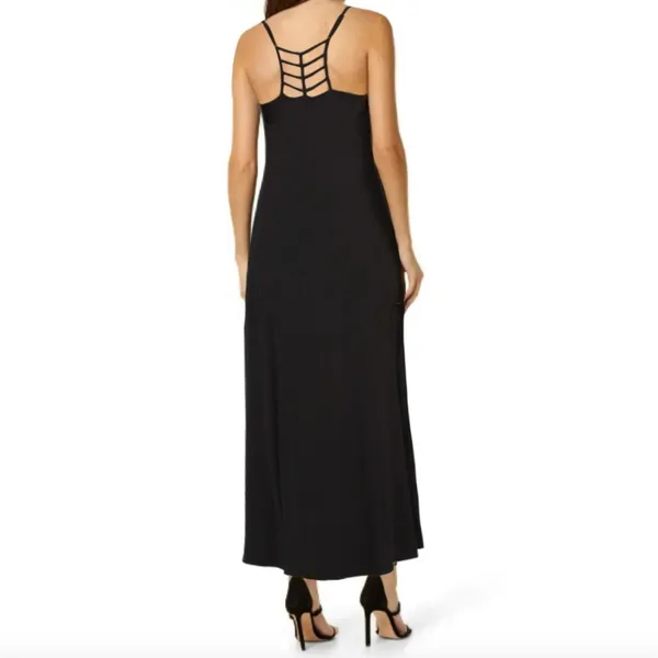 NEW Nicole Miller Sleeveless Strappy Ladder Back Maxi Dress Size S Hi Low Hem - Image 2